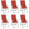 vidaXL Cojines silla respaldo alto 6 uds tela rojo melange 120x50x4 cm