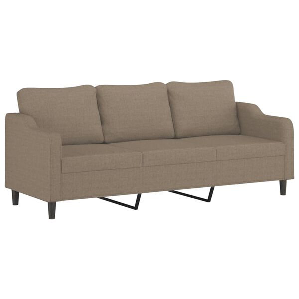 vidaXL Sof&aacute; de 3 plazas de tela gris taupe 210 cm