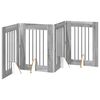 vidaXL Puerta para perros plegable con soportes 4 uds. Gris Sonoma