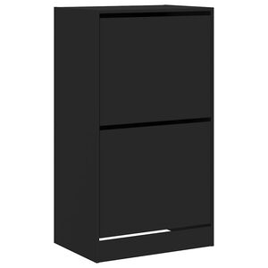 vidaXL Zapatero con 2 cajones abatibles negro 60x42x108 cm