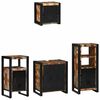 vidaXL Juego de muebles de baño 4 pcs Marrón Madera de mango maciza