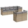 vidaXL Set sof&aacute;s de jard&iacute;n 7 piezas y cojines rat&aacute;n sint&eacute;tico beige