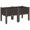 vidaXL Jardinera con patas PP marr&oacute;n 80x40x42 cm