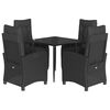 vidaXL Set de muebles jard&iacute;n 5 pzas con cojines rat&aacute;n sint&eacute;tico negro
