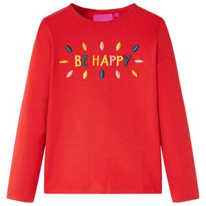 vidaXL Camiseta infantil de manga larga rojo 128