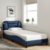vidaXL Cama con colch&oacute;n Hvar tela azul 90x190 cm