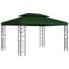 vidaXL Cenador 3,97 x 2,96 x 2,68 m Verde Poli&eacute;ster y Acero
