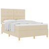 vidaXL Cama tipo Box Spring con colch&oacute;n Crema 160 x 200 cm tela