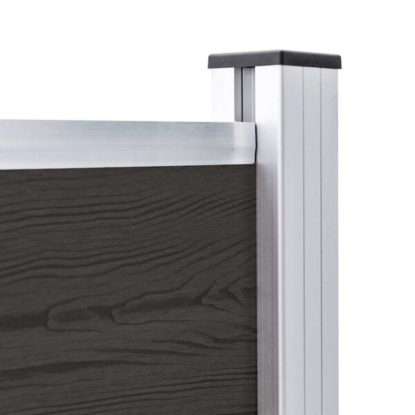 vidaXL Panel de valla WPC negro 175x105 cm