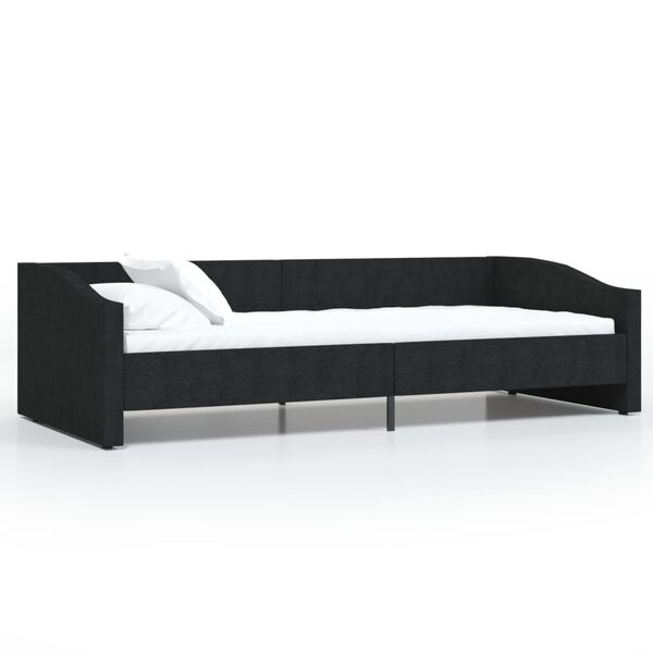 vidaXL Sof&aacute; cama USB de tela negro 90x200 cm
