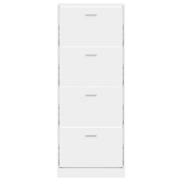 vidaXL Mueble zapatero madera contrachapada blanco brillo 59x17x150 cm