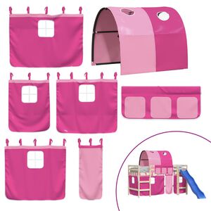 vidaXL Cortinas para camas altas con t&uacute;nel poli&eacute;ster rosa