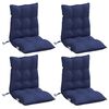 vidaXL Cojines para silla respaldo bajo 4 uds tela Oxford azul marino