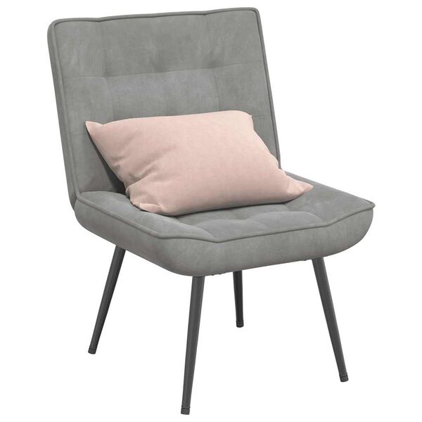 vidaXL Sill&oacute;n de relax terciopelo gris claro 64x74x84 cm