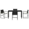 vidaXL Conjunto de Comedor de Jard&iacute;n 5 pcs Negro