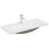 vidaXL Lavabo empotrado con grifo cer&aacute;mica blanco 91x39x18 cm