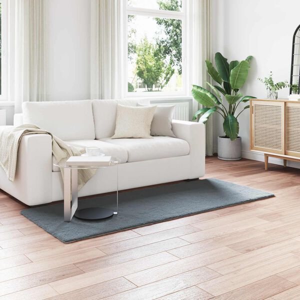 vidaXL Alfombra de Piel Sint&eacute;tica de Conejo Olite Antracita Poli&eacute;ster