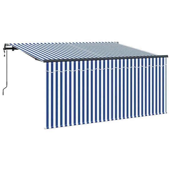 vidaXL Toldo Retr&aacute;ctil Azul y 300 x 200 cm Poli&eacute;ster y Aluminio