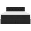 vidaXL Cama con almacenamiento y colchón Negro 140 x 200 cm