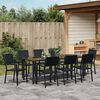vidaXL Conjunto de Comedor de Jard&iacute;n 9 pcs Negro