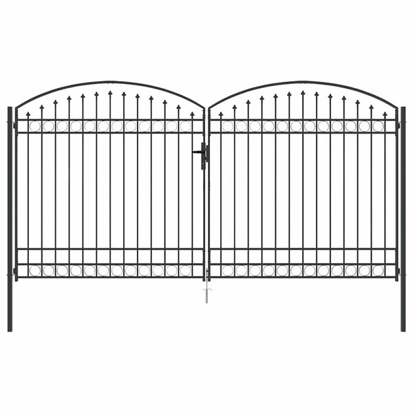vidaXL Puerta de cerca con cerradura Gris 301 x 224.5 cm Acero