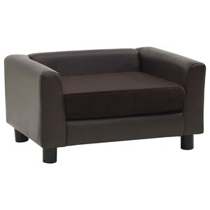 vidaXL Sof&aacute; para perros felpa y cuero sint&eacute;tico marr&oacute;n 60x43x30 cm