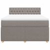 vidaXL Cama box spring con colch&oacute;n tela gris taupe 160x200 cm