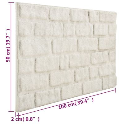 vidaXL Paneles de pared 3D 10 uds EPS con diseño de ladrillo blanco