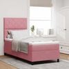 vidaXL Cama Box Spring LED con colch&oacute;n Rosa 90 x 190 cm tela