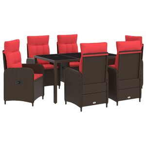 vidaXL Juego de comedor para exteriores 7 uds. rat&aacute;n sint&eacute;tico