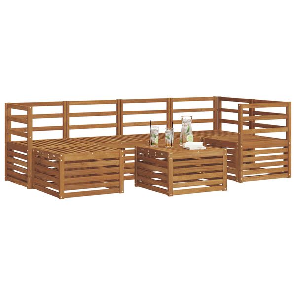 vidaXL Juegos de sof&aacute;s Natural Madera de Acacia S&oacute;lida