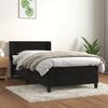 vidaXL Cama box spring con colch&oacute;n terciopelo negro 80x200 cm