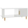 vidaXL Mesa de centro madera contrachapada blanco brillo 90x50x40 cm