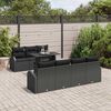 vidaXL Conjunto de sofá de jardín 8 pcs Negro Rattan de Poliéster