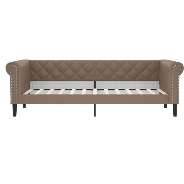 vidaXL Sof&aacute; cama cuero sint&eacute;tico color capuchino 100x200 cm