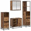 vidaXL Juego de muebles de ba&ntilde;o con caj&oacute;n 4 pcs Madera envejecida