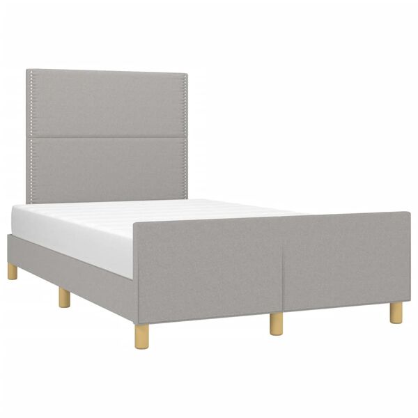 vidaXL Estructura de cama sin colch&oacute;n tela gris claro 120x190 cm
