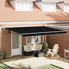 vidaXL Toldo Retr&aacute;ctil Manual Negro 450 x 300 cm Poli&eacute;ster y metal
