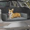 vidaXL Cama de maletero coche para perros aspecto lino gris 90x60 cm