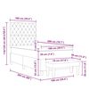 vidaXL Cama tipo Box Spring Gris claro 100 x 200 cm Terciopelo