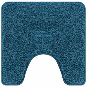 vidaXL Alfombra antideslizante para ba&ntilde;o con corte para inodoro Azul