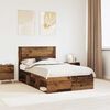 vidaXL Estructura de cama con cabecera Madera vieja 120 x 200 cm