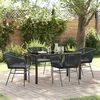 vidaXL Conjunto de Comedor de Jard&iacute;n con coj&iacute;n 5 pcs Negro