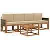 vidaXL Conjunto de sof&aacute;s de exterior con coj&iacute;n 4 pcs Natural