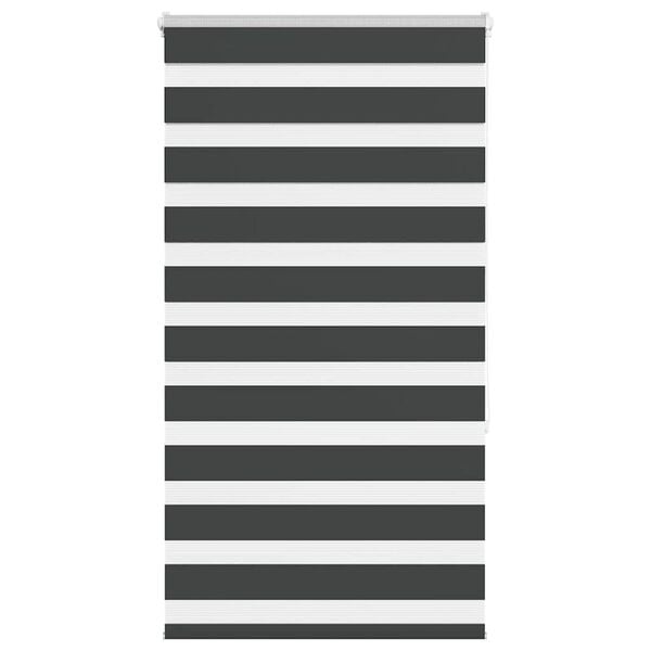 vidaXL Estor cebra negro 85x150 cm tejido ancho 80,9 cm poli&eacute;ster