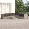 vidaXL Set de muebles de jard&iacute;n 7 pzas y cojines rat&aacute;n sint&eacute;tico gris