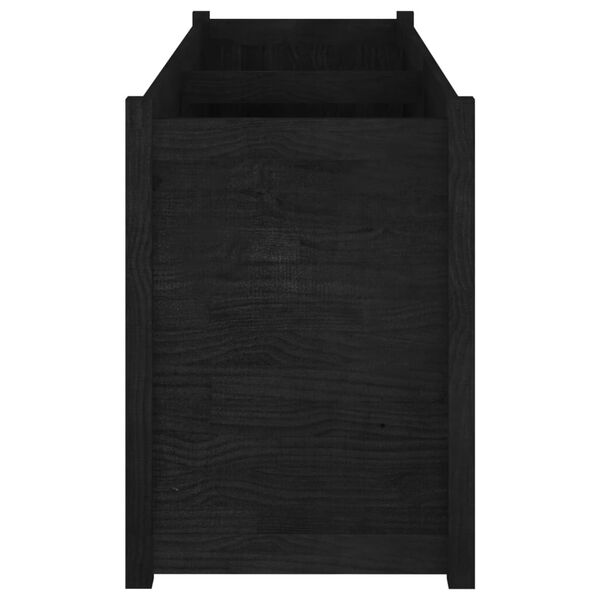 vidaXL Jardinera madera maciza de pino negro 150x50x70 cm