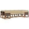 vidaXL Conjunto de sof&aacute;s de exterior con coj&iacute;n 7 pcs Natural y Beige