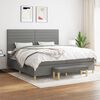vidaXL Cama box spring con colch&oacute;n tela gris oscuro 200x200 cm