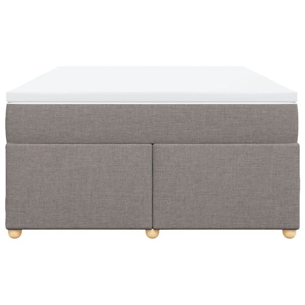 vidaXL Cama box spring con colch&oacute;n tela gris taupe 160x200 cm